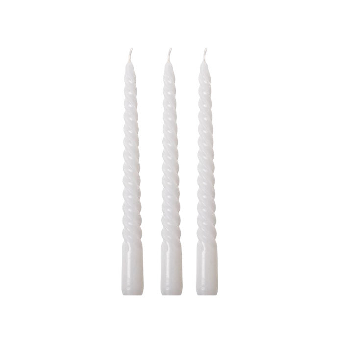 Stabkerze SPIRALE BIANCO (3er Set / 25cm)