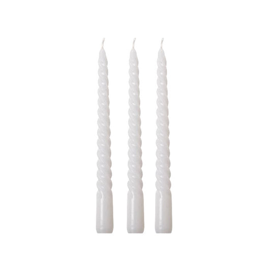 Stabkerze SPIRALE BIANCO (3er Set / 25cm)